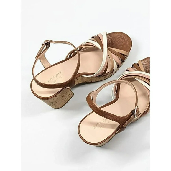 Kate Spade Women's Glow Leather Dressy Platforms Multi Toast Size 10 (MSRP $228) - Picture 6 of 10